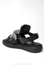 All Black Bow Lace Sandal - Essential Elements Chicago