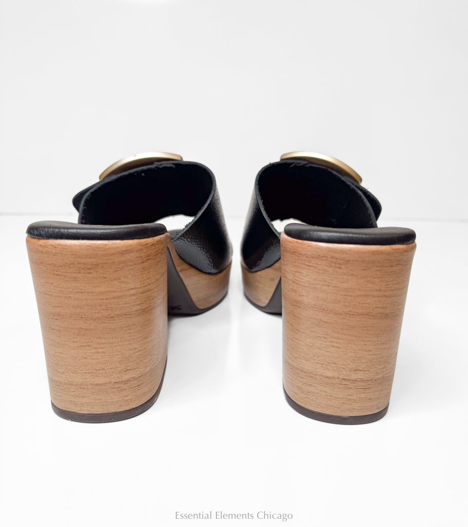 All Black Hi Elegante Mule