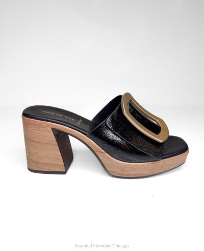 All Black Hi Elegante Mule - Essential Elements Chicago