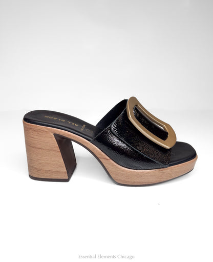 All Black Hi Elegante Mule - Essential Elements Chicago