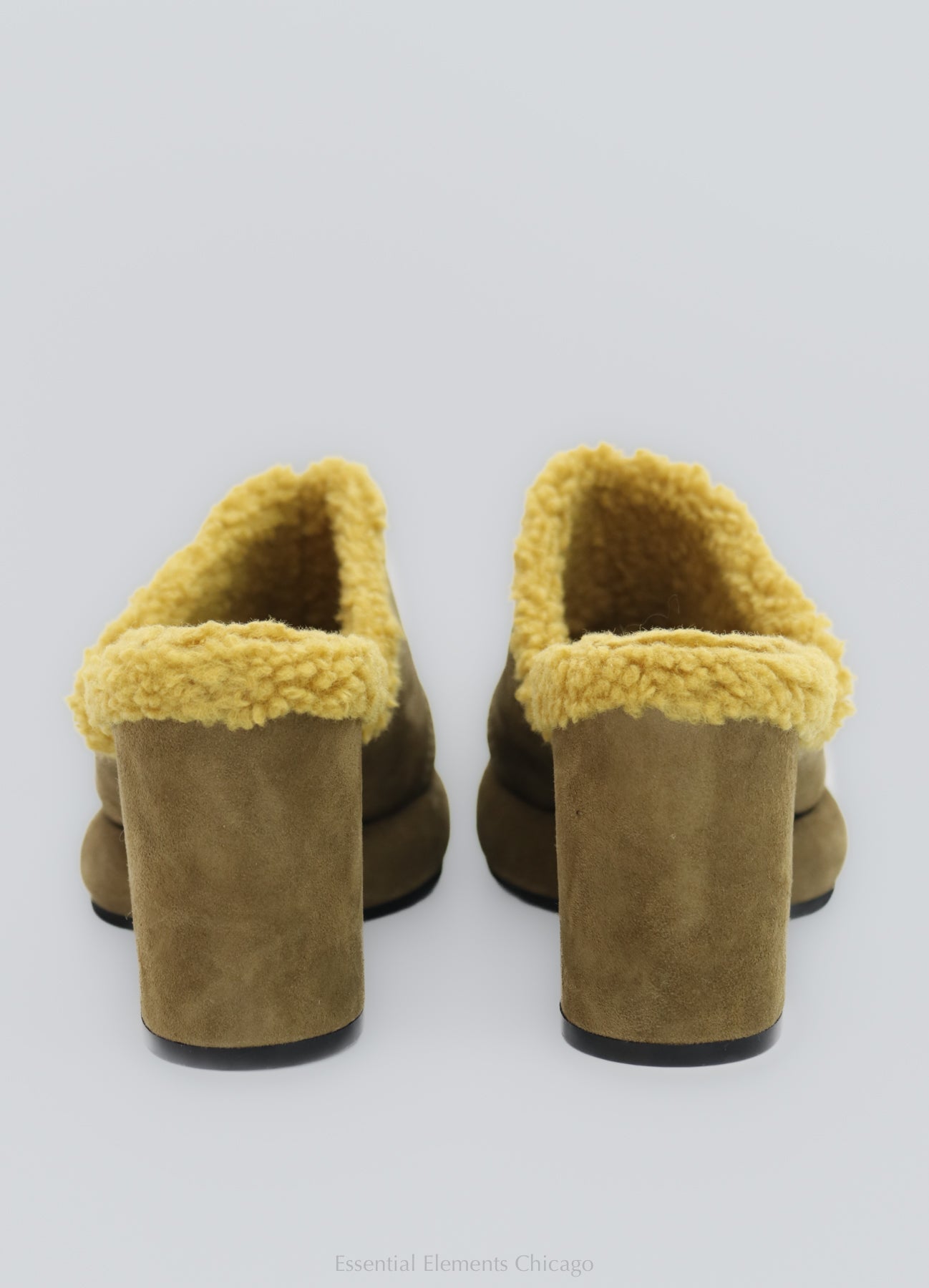 All Black Mod Winter Mule, Green - Essential Elements Chicago