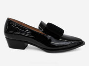 All Black Pat & Bow Flat Shoe - Essential Elements Chicago