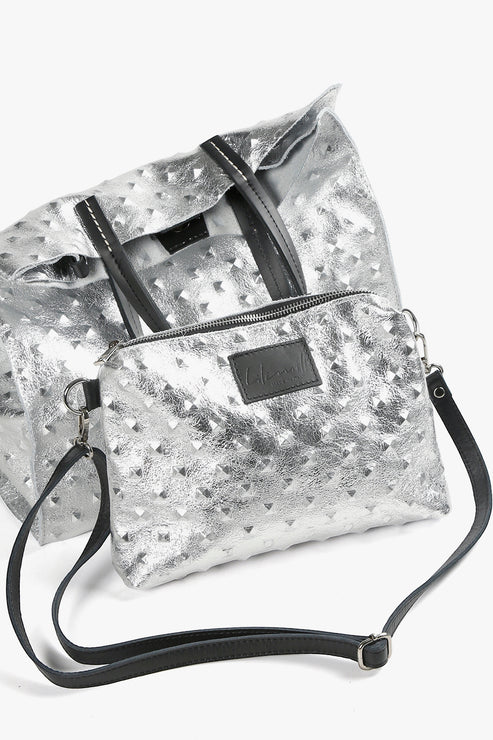 All Black Pebble Leather Tote - Essential Elements Chicago