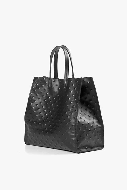 All Black Pebble Leather Tote - Essential Elements Chicago
