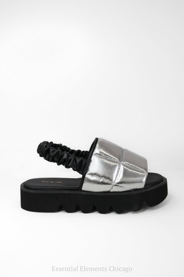 All Black Puffy Round Lugg Sandal - Essential Elements Chicago