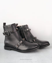 All Black Pyramid Stud Boots - Essential Elements Chicago