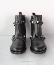 All Black Pyramid Stud Boots - Essential Elements Chicago