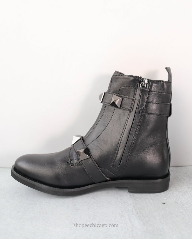 All Black Pyramid Stud Boots - Essential Elements Chicago