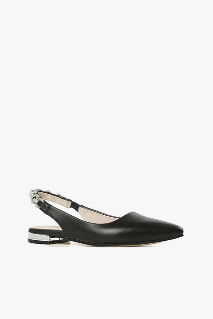 All Black Royal Slingback Flat - Essential Elements Chicago