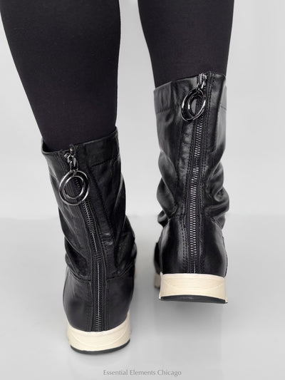 All Black Sneaker Bootie - Black - Essential Elements Chicago