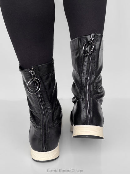 All Black Sneaker Bootie - Black - Essential Elements Chicago