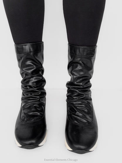 All Black Sneaker Bootie - Black - Essential Elements Chicago