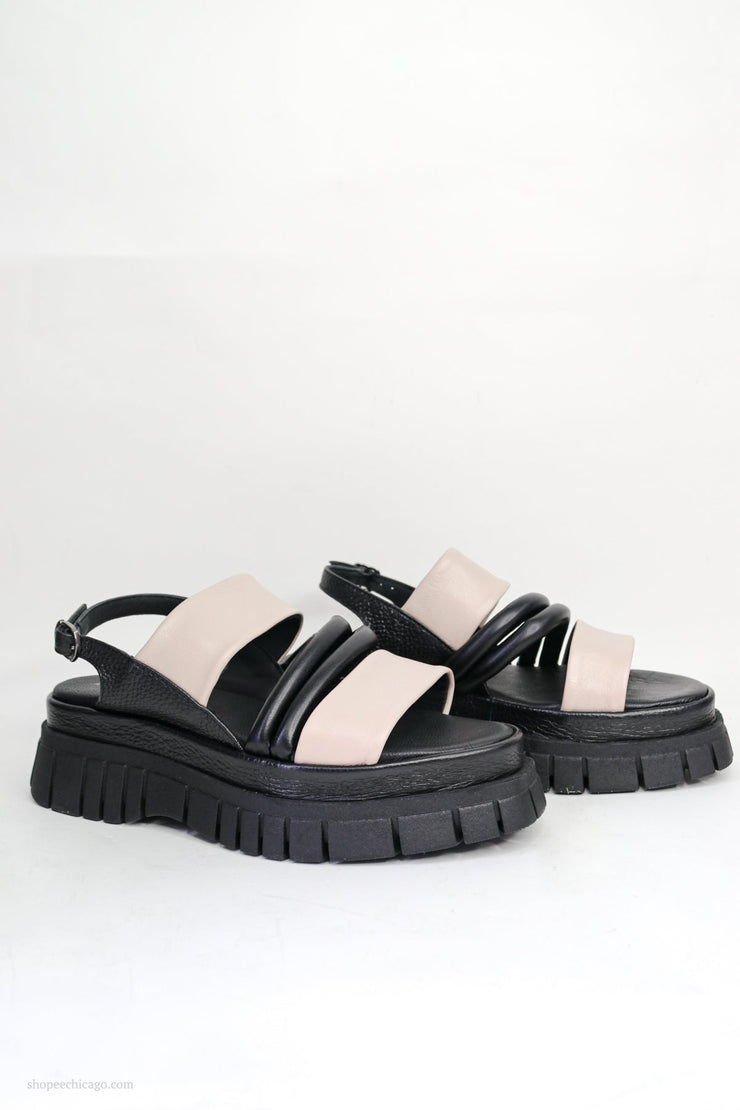 All Black Tube and Band Lugg Sandal - Essential Elements Chicago