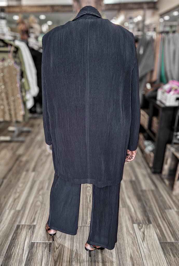 Alquema Plisse Blazer, Black - Essential Elements Chicago