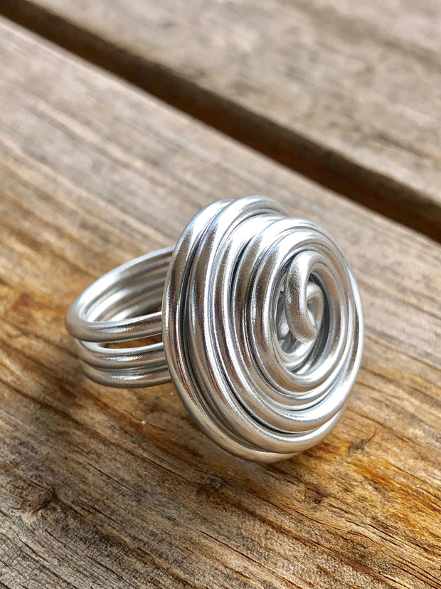 Aluminum Nugget Ring, Silver - Essential Elements Chicago