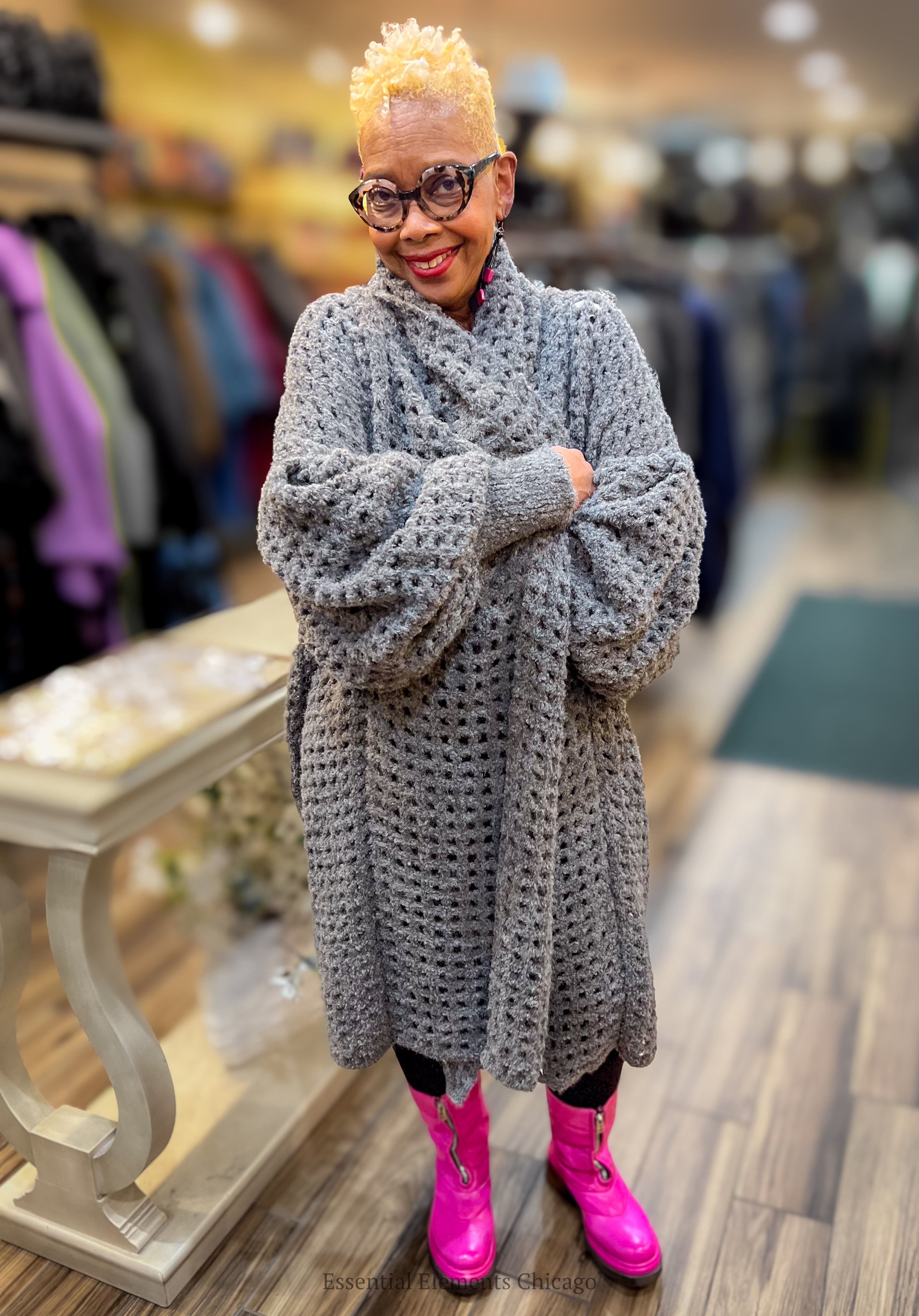 Amano Alpaca Mesh Cocoon Cardigan - Essential Elements Chicago