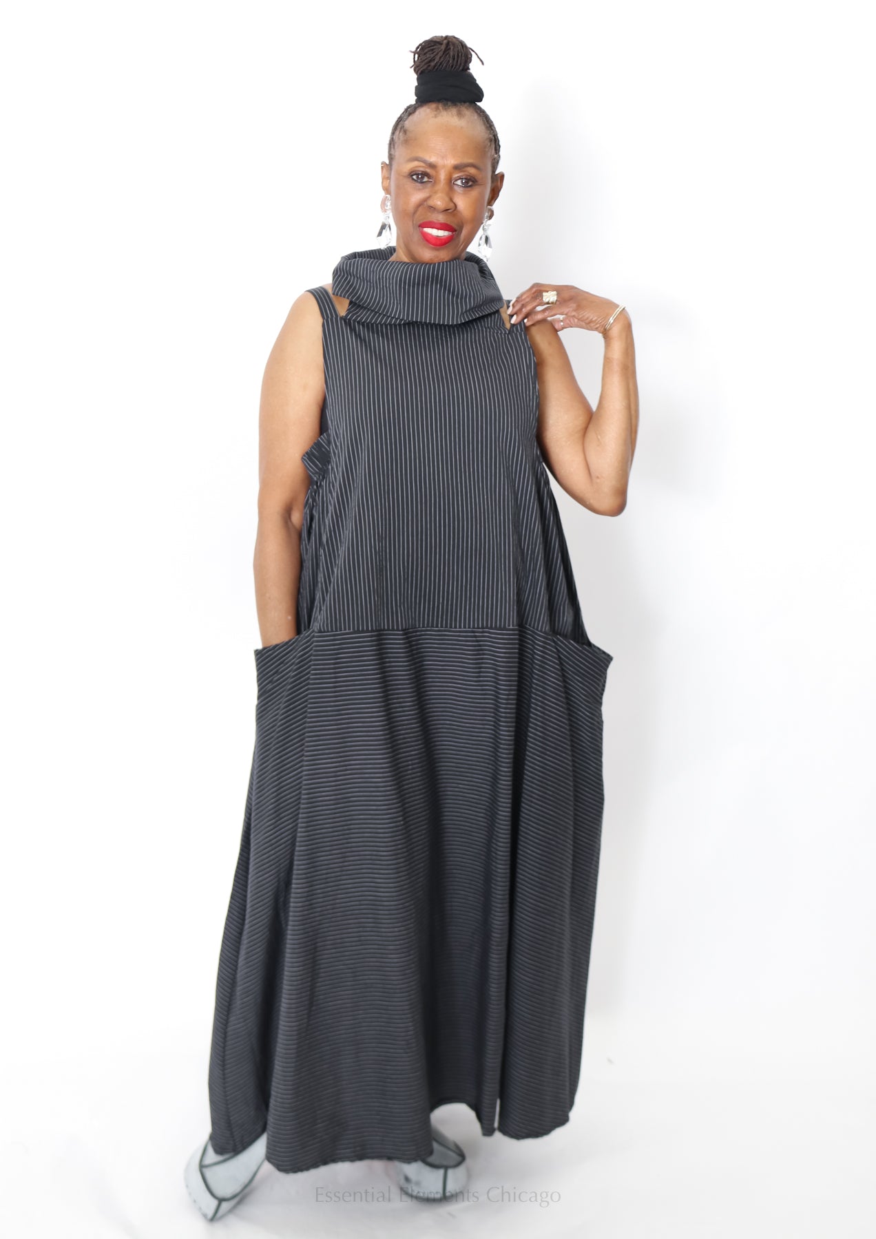 Amma Mira Dress, Pinstripe - Essential Elements Chicago