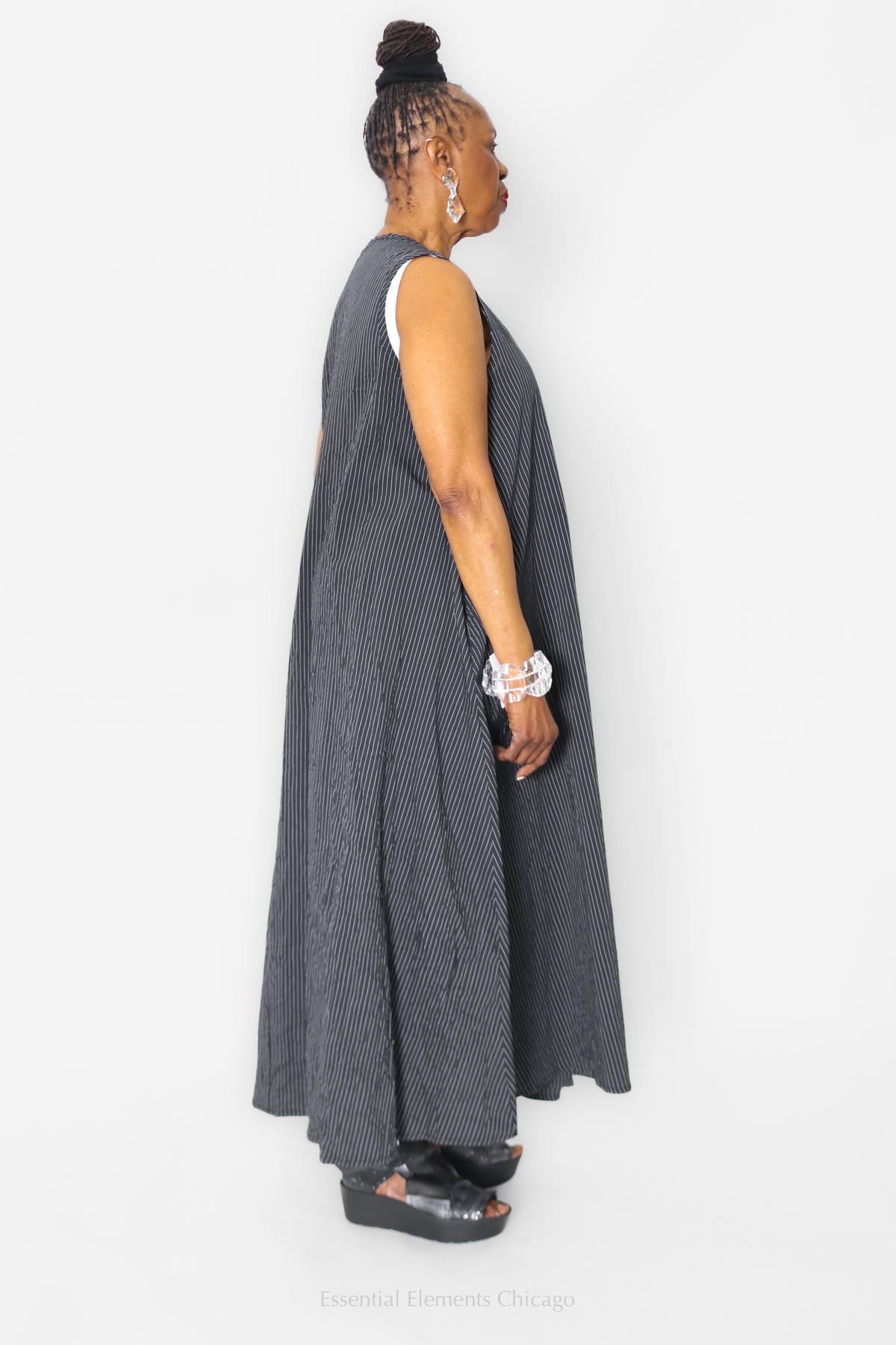 Amma Shaula Tank Dress, Pinstripe - Essential Elements Chicago