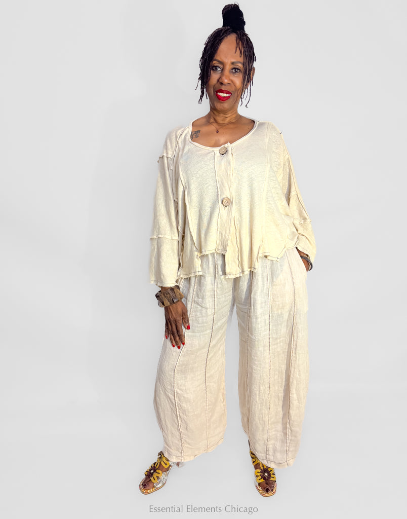 Bodil Knit Crop Jacket, Ivory - Essential Elements Chicago