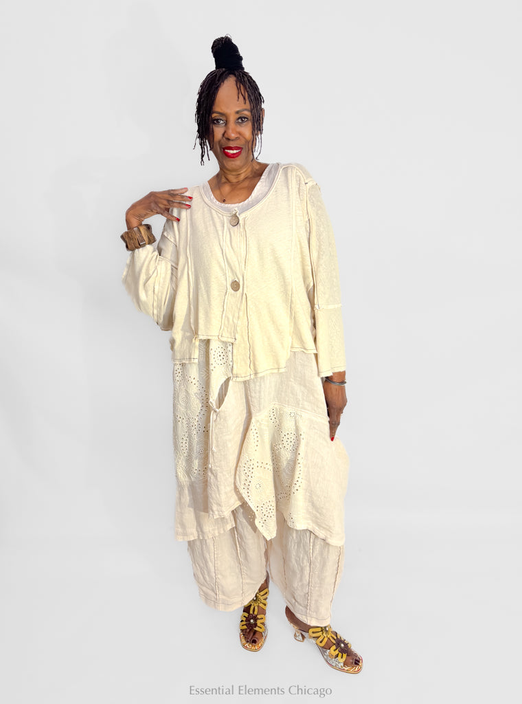 Bodil Knit Crop Jacket, Ivory - Essential Elements Chicago