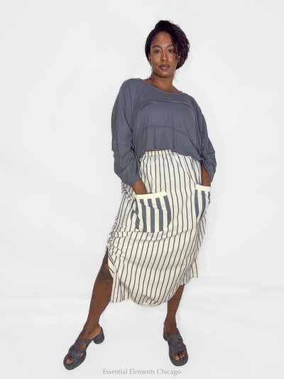 Bodil Knit Crop Top, Graphite - Essential Elements Chicago