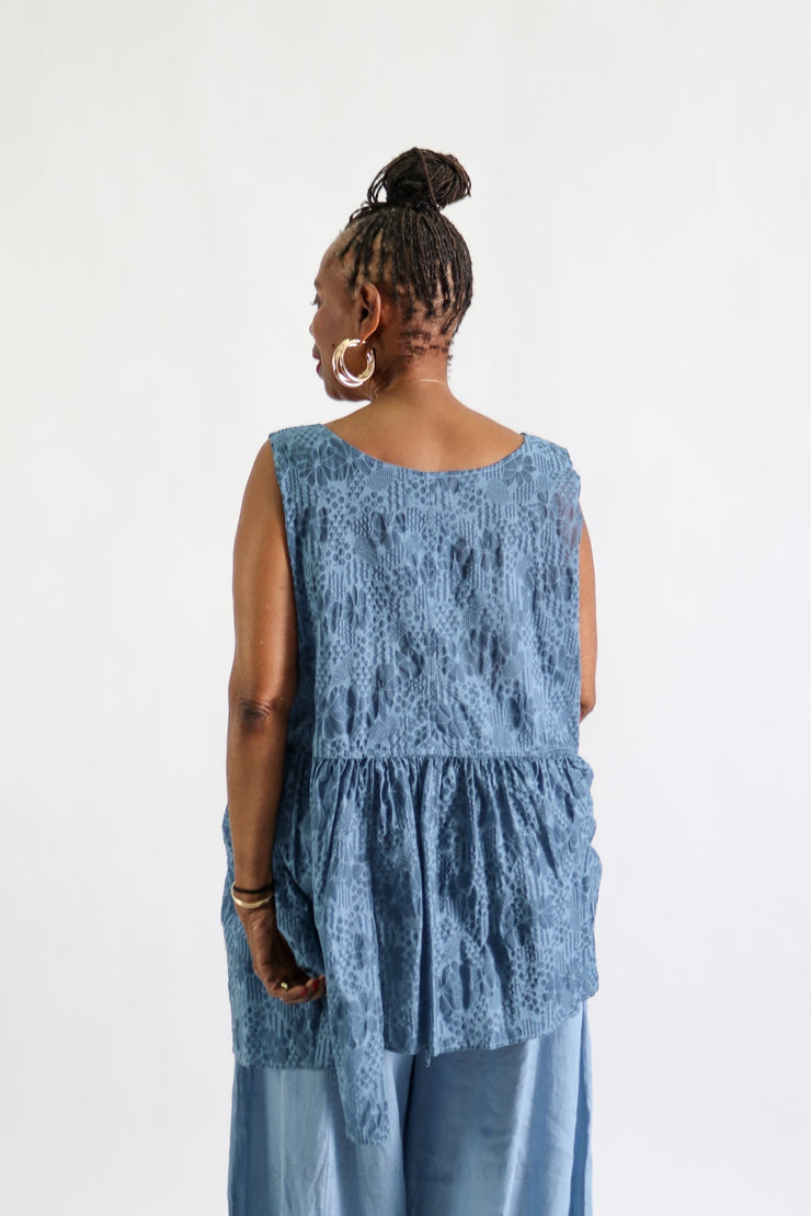Bodil Periwinkle Ruffle Tank - Essential Elements Chicago