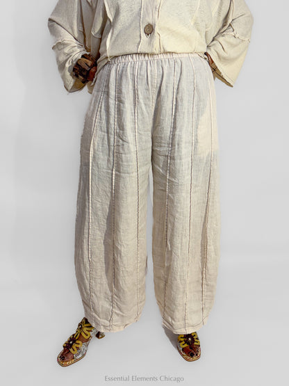 Bodil Seamed Pant, Ivory - Essential Elements Chicago