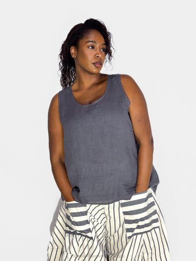 Bodil Tank Top, Graphite - Essential Elements Chicago