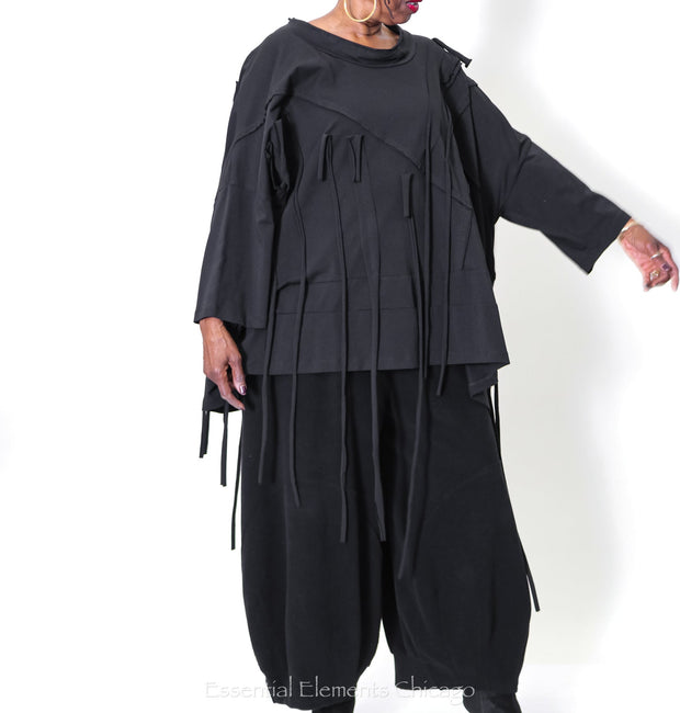 Bread & Butter Fringe Top, Black - Essential Elements Chicago