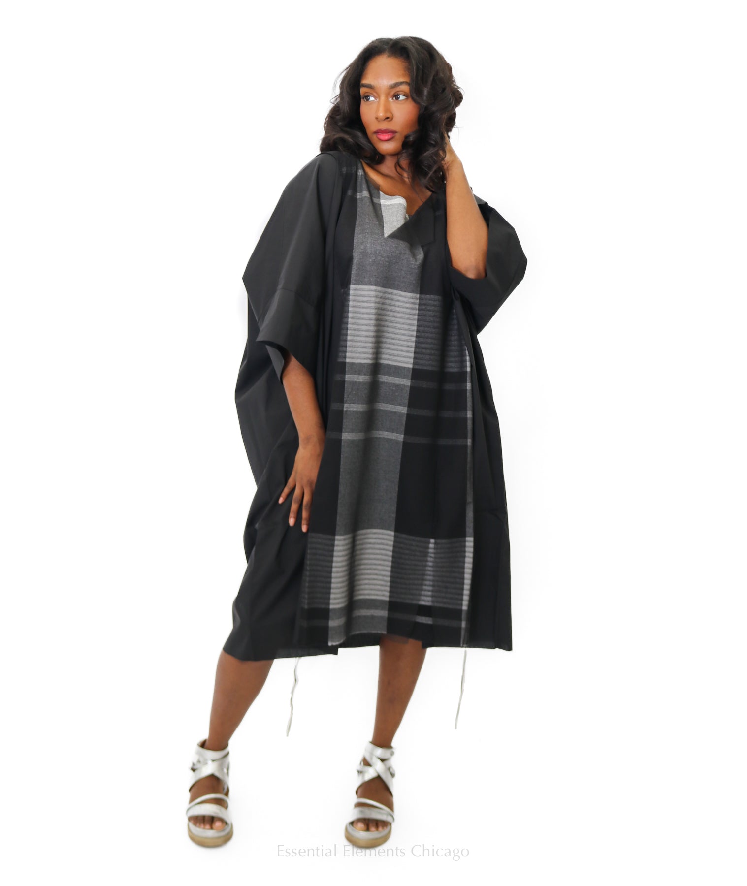 Bread & Butter Plaid Draped Dress - Essential Elements Chicago