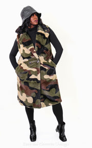 Cameron Camo Faux Fur Vest - Essential Elements Chicago