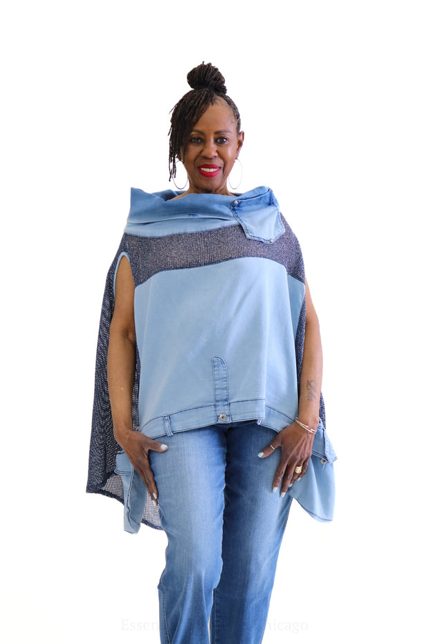 Caraclan Denim Boatneck Top Clothing - Top by Caraclan | Essential Elements Chicago