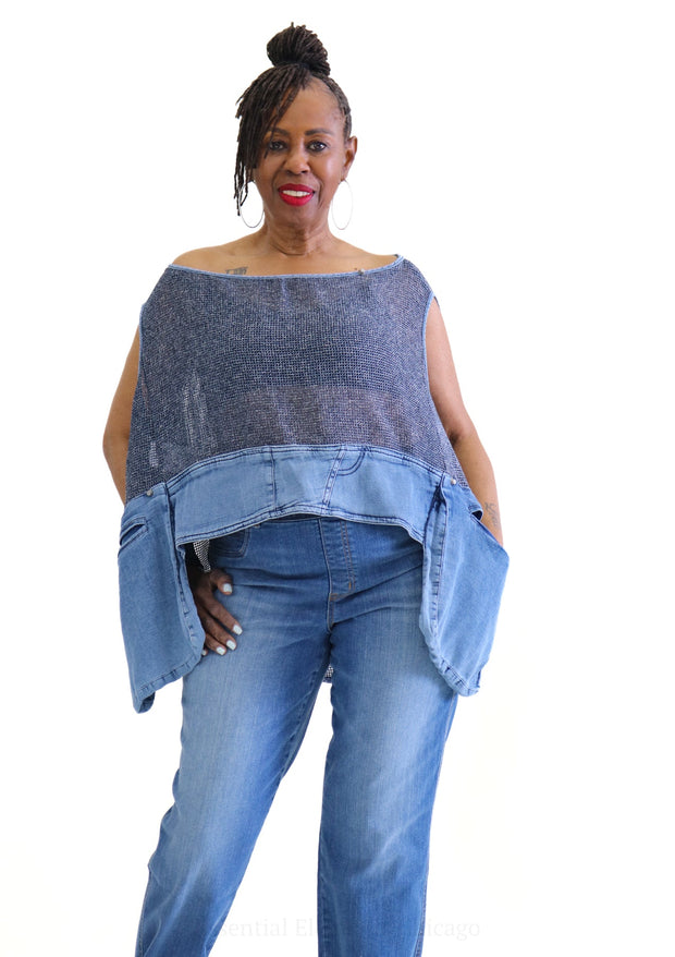 Caraclan High-Low Denim Top Clothing - Top by Caraclan | Essential Elements Chicago