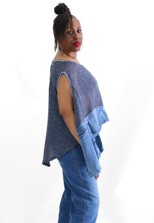 Caraclan High-Low Denim Top Clothing - Top by Caraclan | Essential Elements Chicago