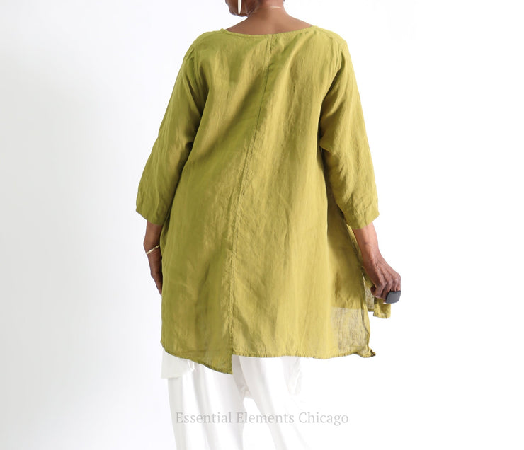 Cheyenne Green Textured Tunic - Essential Elements Chicago