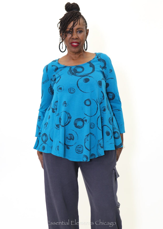 Cotton Lani Bubble Top, Teal - Essential Elements Chicago