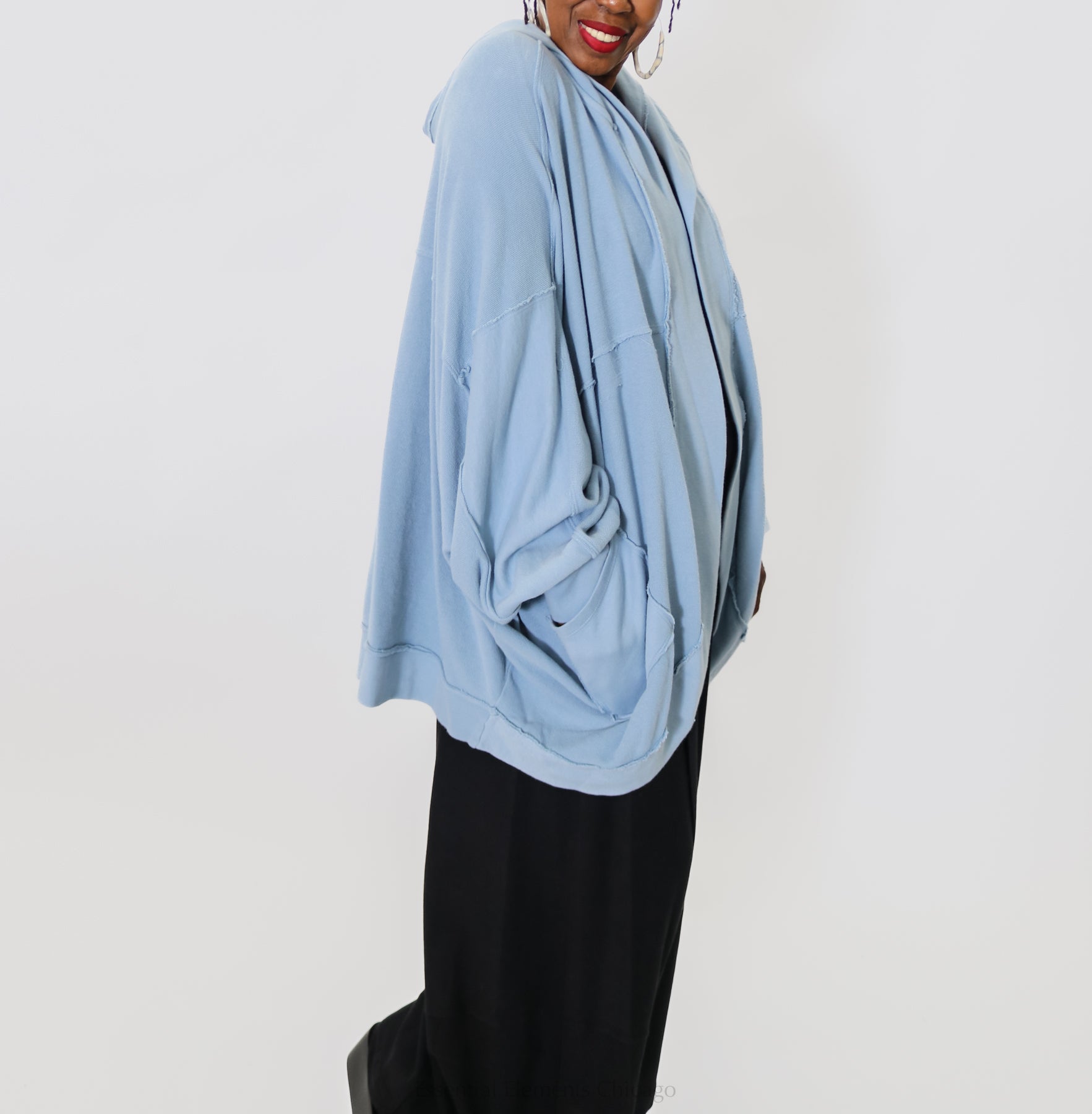 Cotton Lani Cocoon Cardi, Lake