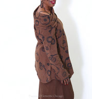 Cotton Lani Cowl Top, Brown - Essential Elements Chicago