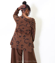 Cotton Lani Cowl Top, Brown - Essential Elements Chicago