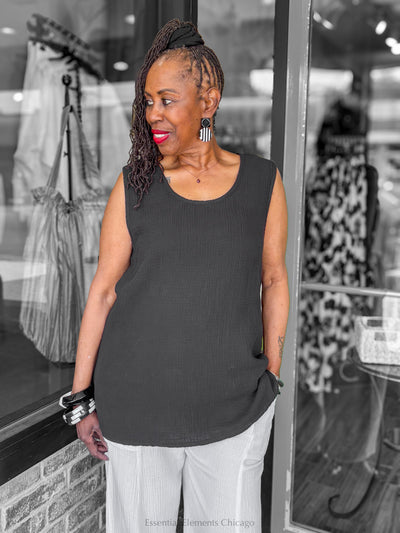 Cotton Lani Scoop Neck Tank, Plus - Essential Elements Chicago