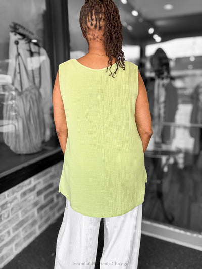 Cotton Lani Scoop Neck Tank, Plus - Essential Elements Chicago