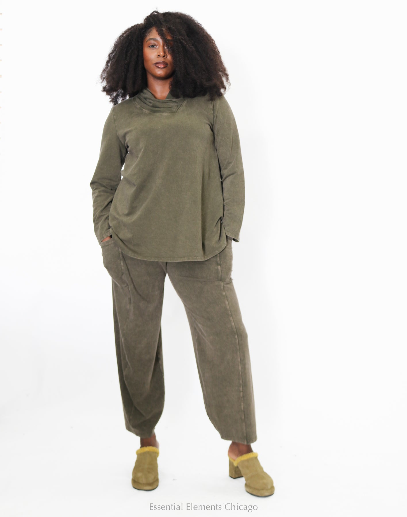 Cotton Lani Side Pocket Pant - Olive