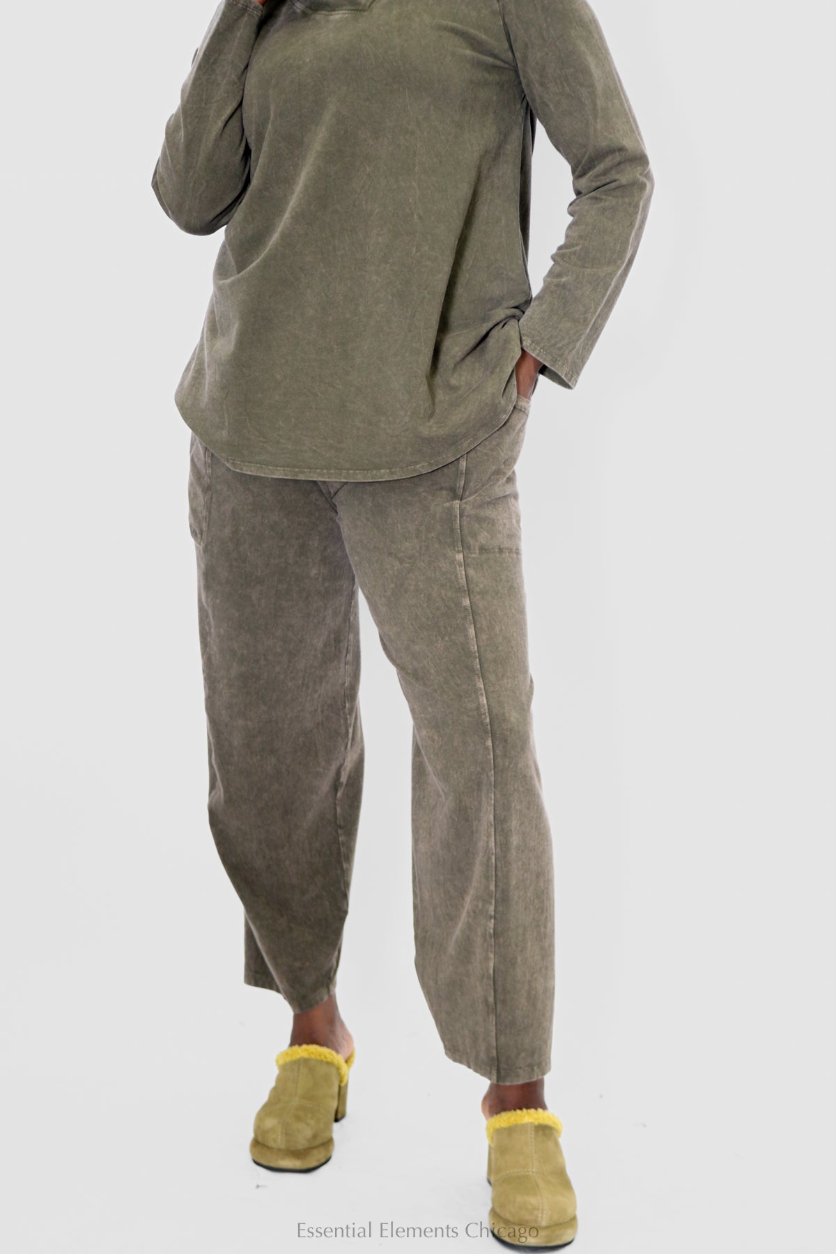 Cotton Lani Side Pocket Pant - Olive