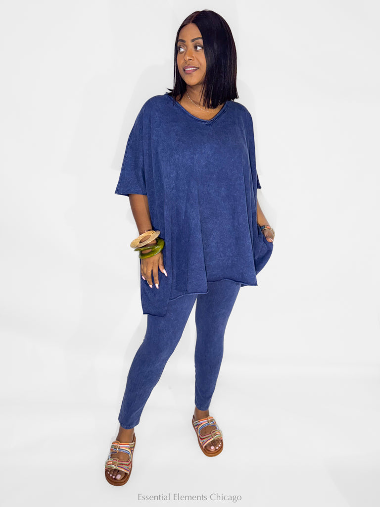 Cotton Lani V-Neck Boxy Top - Essential Elements Chicago