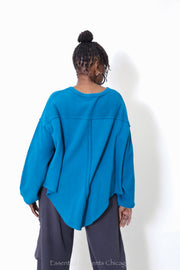 Cotton Lani V-Neck Knit Top - Essential Elements Chicago