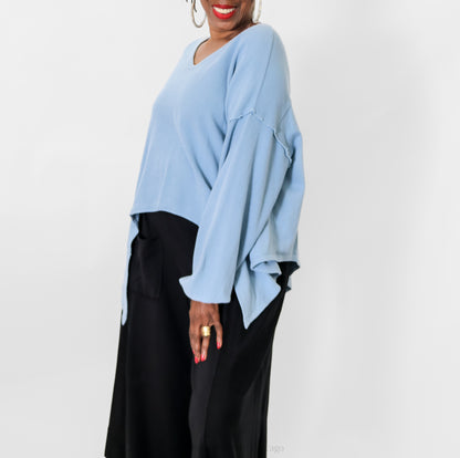 Cotton Lani V-Neck Sharkbite Top