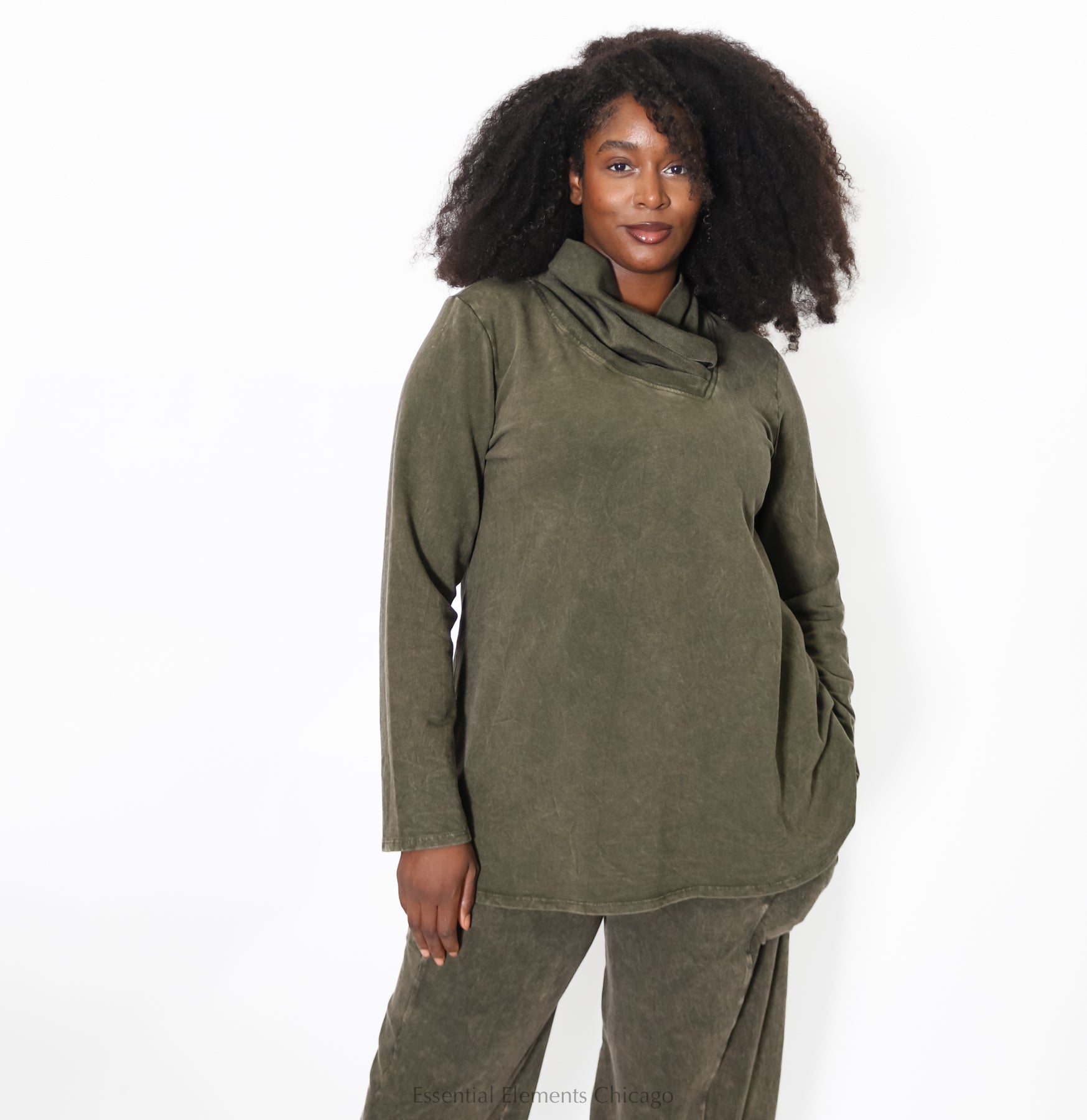 Cotton Lani Wrap Neck Tunic - Essential Elements Chicago
