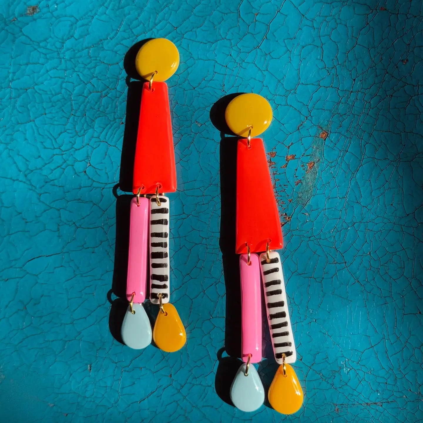 Delaney and Blu Neon Stripes Earrings - Essential Elements Chicago