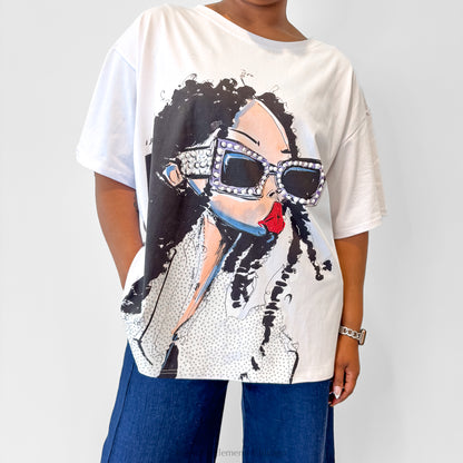 Diamond Gurl Tee, White - Essential Elements Chicago