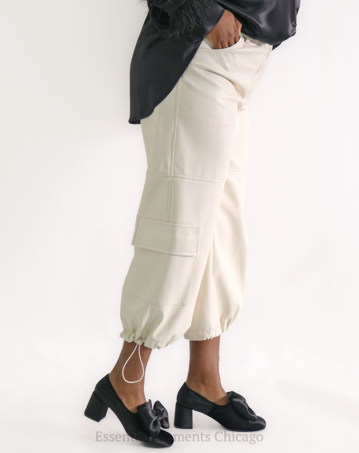 Dolce Cabo Faux Leather Cargo Pants - Essential Elements Chicago